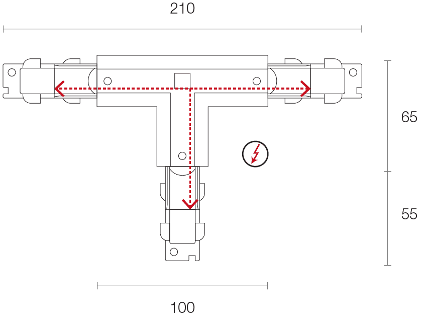 Three Way Track TRA3C-DALI T Joiner 3 Way (TL2)
