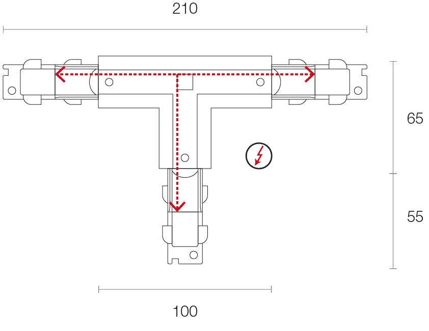 Three Way Track TRA3C-DALI T Joiner 3 Way (TR1)