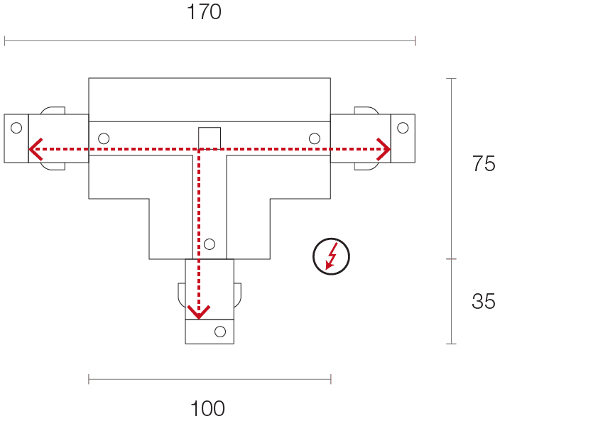 T3 Railing System TRA3CR T Joiner 3 Way (TR2)